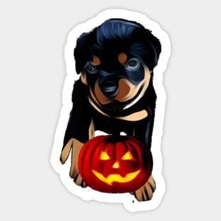 Happy Rottweiler Halloween Sticker